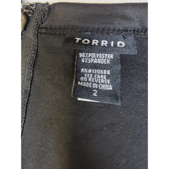 Torrid Size 2 2X Splatter Scuba Pullover Sweatshirt Long Sleeves Black - Picture 5 of 6